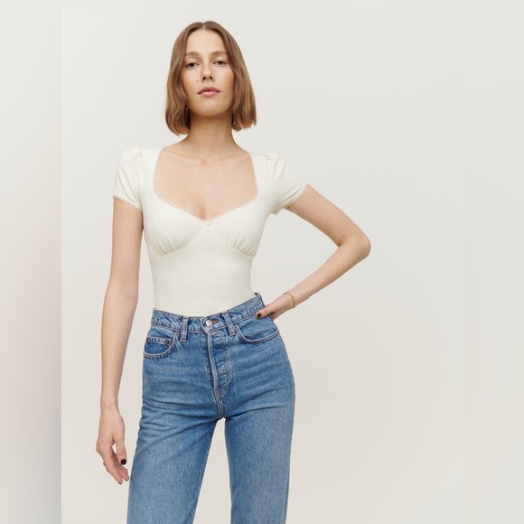 Reformation Tops - Reformation Womens Top Bekky Knit Size Extra Small Off-White